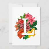 Hoofdletter L bloemenmonogram Kaart (Voorkant)