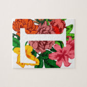 Hoofdletter L bloemenmonogram Legpuzzel (Horizontaal)