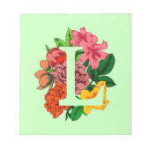 Hoofdletter L bloemenmonogram Notitieblok (Voorkant)