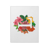 Hoofdletter L bloemenmonogram Notitieblok (Linkerzijde)