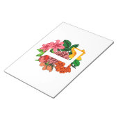 Hoofdletter L bloemenmonogram Notitieblok (Schuin)