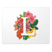 Hoofdletter L bloemenmonogram Notitieblok (Voorkant)