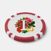 Hoofdletter L bloemenmonogram Poker Chips (Enkel)