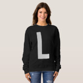 Hoofdletter L Monogram Norwester Lettertype Initia Trui (Voorkant volledig)