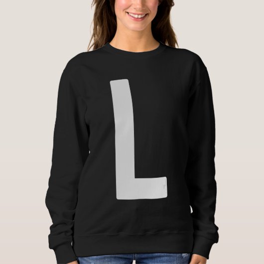 Hoofdletter L Monogram Norwester Lettertype Initia Trui (Voorkant)