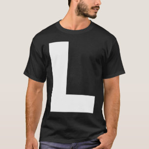 Hoofdletter L Vet Alfabet Letter Monogram Hoofdlet T-shirt