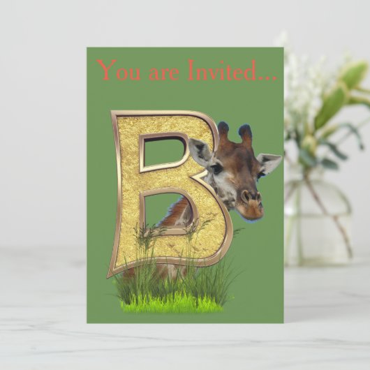 Hoofdletter Monogram -letter B Kaart (Staand voorkant)