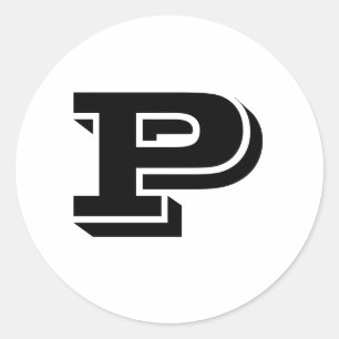Hoofdletter P Kleine Ronde Trekkers van Janz Sticker