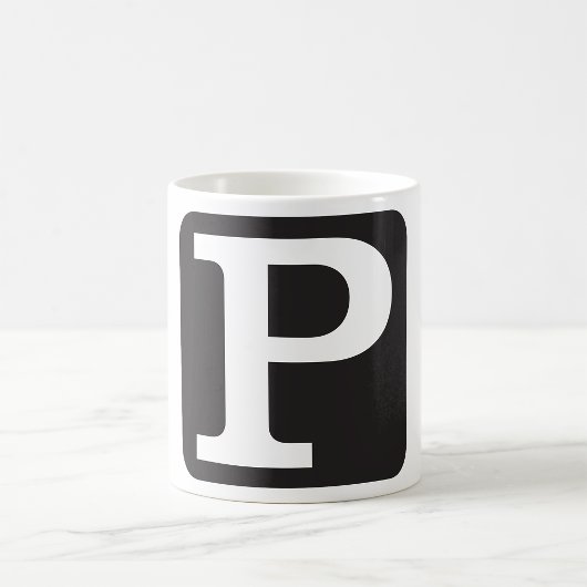 Hoofdletter P Monogram Koffiemok