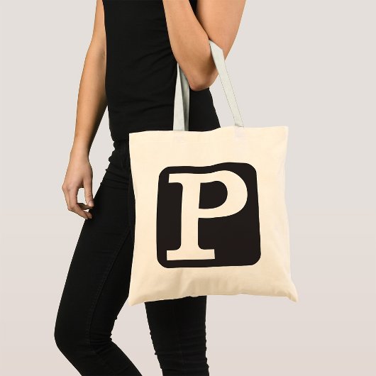 Hoofdletter P Monogram Tote Bag