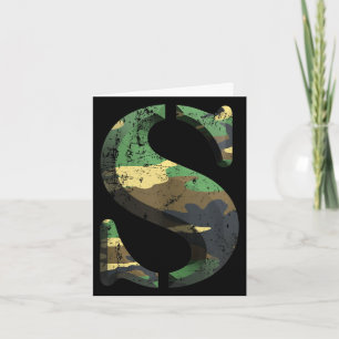 Hoofdletter s sjabloon lettertype leger camouflage