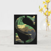 Hoofdletter s sjabloon lettertype leger camouflage (Gele Bloem)