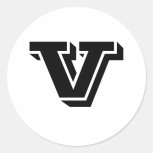 Hoofdletter V Kleine Rondhandelaren van Janz Ronde Sticker