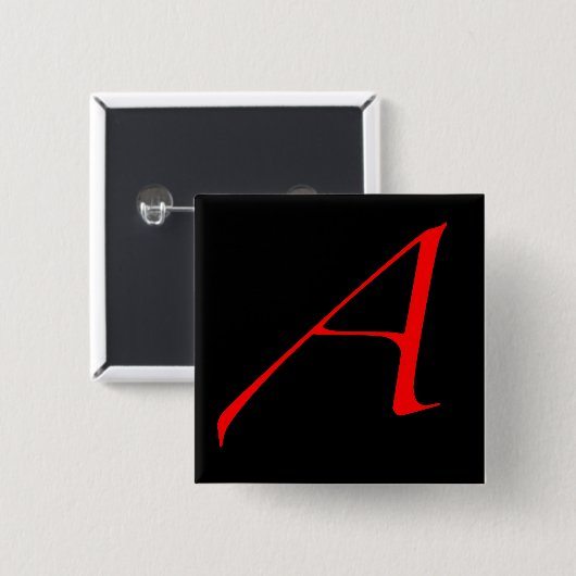 hoofdletter vierkante button 5,1 cm (Voorkant /achterkant)