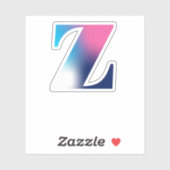 Hoofdletter Z Monogram Gradiënt Roze Blauw Wit Sticker (Vel)