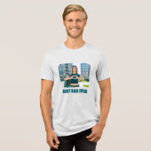 Hoofdletters Beste Papa Ooit Foto Tri-Blend Shirt (Voorkant volledig)