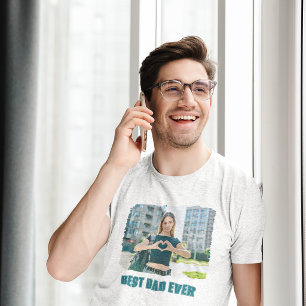 Hoofdletters Beste Papa Ooit Foto Tri-Blend Shirt