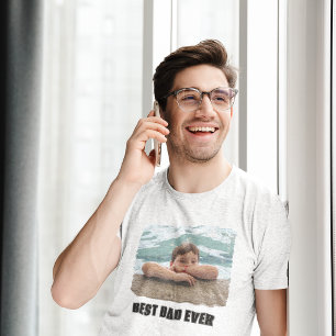 Hoofdletters Beste Papa Ooit Foto Tri-Blend Shirt