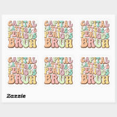 Hoofdletters en periodes bruh ELA leraar grappig Vierkante Sticker (Vel)