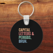 Hoofdletters en periodes bruh leraar grappig sleutelhanger (Achterkant)