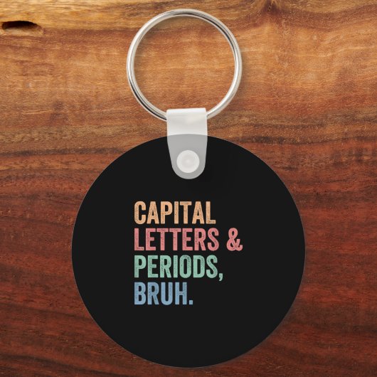 Hoofdletters en periodes bruh leraar grappig sleutelhanger (Achterkant)