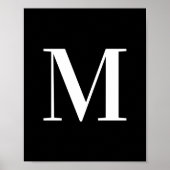 Hoofdletters M Monogram wit en zwart Poster (Voorkant)