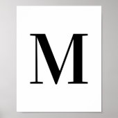 Hoofdletters M Monogram zwart-wit Poster (Voorkant)