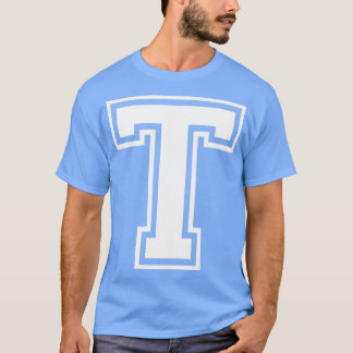 Hoofdletters Naam Initiaal Monogram T Witte Tekst T-shirt