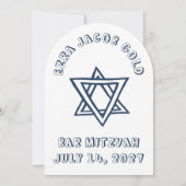 HOOFDLETTERS STAR Arch Aangepaste Bar Mitswa Kaart (Achterkant)