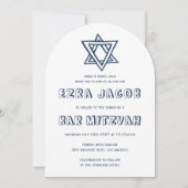 HOOFDLETTERS STAR Arch Aangepaste Bar Mitswa Kaart (Voorkant)