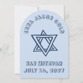 HOOFDLETTERS STAR Arch Aangepaste Bar Mitswa Kaart (Achterkant)