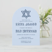 HOOFDLETTERS STAR Arch Aangepaste Bar Mitswa Kaart (Staand voorkant)