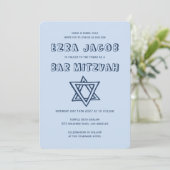 HOOFDLETTERS STER VAN DAVID Custom Bar Mitswa Kaart (Staand voorkant)