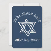 HOOFDLETTERS STER VAN DAVID Custom Bar Mitswa Kaart (Achterkant)