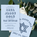 HOOFDLETTERS STER VAN DAVID Custom Bar Mitswa Kaart<br><div class="desc">Perfecte kaart om een bar of bat mitswa aan te kondigen! Met de hand gemaakte kunst voor u met de ster van David aan de voor- en achterkant! VOLLEDIG ! Klik hierboven op "Personaliseren" om de tekst te bewerken. Klik op "bewerken met het ontwerpgereedschap" om de lettertypen, kleuren en plaatsingen...</div>