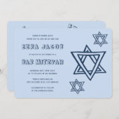 HOOFDLETTERS STER VAN DAVID Custom BAR Mitswa Kaart (Voorkant / Achterkant)