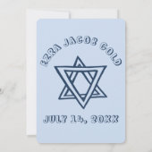 HOOFDLETTERS STER VAN DAVID Custom BAR Mitswa Kaart (Achterkant)