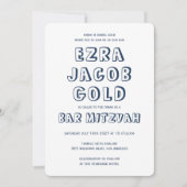 HOOFDLETTERS STER VAN DAVID Custom Bar Mitswa Kaart (Voorkant)