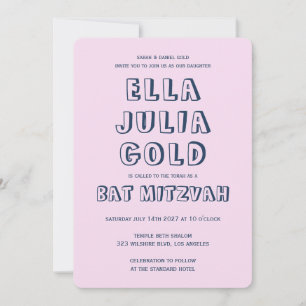 HOOFDLETTERS STER VAN DAVID Custom Bat Mitswa Kaart