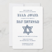 HOOFDLETTERS STER VAN DAVID Custom Bat Mitswa Kaart (Voorkant)