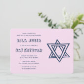 HOOFDLETTERS STER VAN DAVID Custom Bat Mitswa Kaart (Staand voorkant)