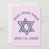 HOOFDLETTERS STER VAN DAVID Custom Bat Mitswa Kaart (Achterkant)