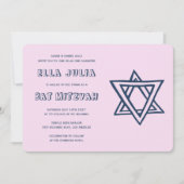 HOOFDLETTERS STER VAN DAVID Custom Bat Mitswa Kaart (Voorkant)