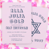 HOOFDLETTERS STER VAN DAVID Custom Bat Mitswa Kaart