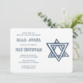 HOOFDLETTERS STER VAN DAVID Custom Bat Mitswa Kaart (Staand voorkant)