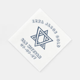HOOFDLETTERS STER van DAVID Custom Bat Mitswa Servet