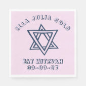 HOOFDLETTERS STER van DAVID Custom Bat Mitswa Servet (Voorkant)