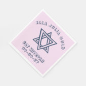 HOOFDLETTERS STER van DAVID Custom Bat Mitswa Servet (Hoek)