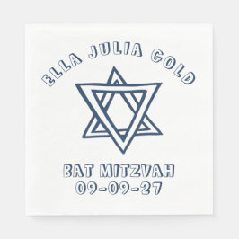 HOOFDLETTERS STER van DAVID Custom Bat Mitswa Servet