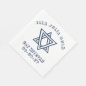 HOOFDLETTERS STER van DAVID Custom Bat Mitswa Servet (Hoek)